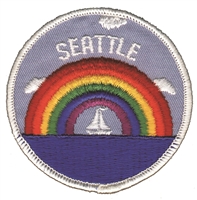 SEATTLE rainbow sailboat souvenir embroidered patch