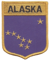 ALASKA large flag shield uniform or souvenir embroidered patch, AK