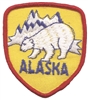 ALASKA polar bear shield souvenir embroidered patch, AK