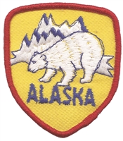 ALASKA polar bear shield souvenir embroidered patch, AK