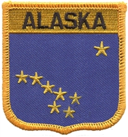 ALASKA medium flag shield uniform or souvenir embroidered patch, AK