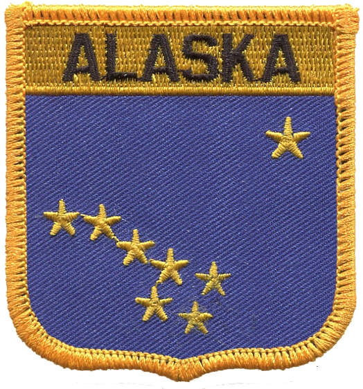 ALASKA medium flag shield uniform or souvenir embroidered patch, AK