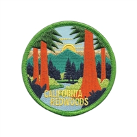California Patch - Iron On California Redwoods - Redwood Trees Souvenir Badge Emblem - 10608