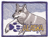 ALASKA wolf souvenir embroidered patch, AK