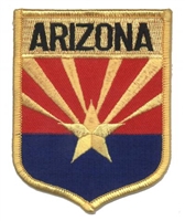 ARIZONA large flag shield uniform or souvenir embroidered patch, AZ, ARIZ