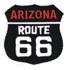 ARIZONA ROUTE 66 on black twill souvenir embroidered patch, AZ, ARIZ