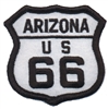 ARIZONA US 66 on white twill souvenir embroidered patch, AZ, ARIZ, route 66