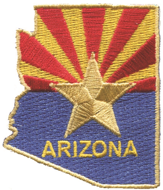 ARIZONA state shape flag souvenir or uniform embroidered patch - AZ - ARIZ