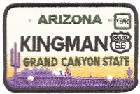 KINGMAN ARIZONA embroidered license plate patch.