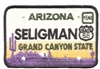 SELIGMAN ARIZONA embroidered license plate patch.