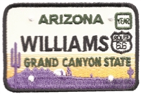 WILLIAMS embroidered ARIZONA license plate patch.