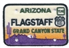 FLAGSTAFF embroidered ARIZONA license plate patch.