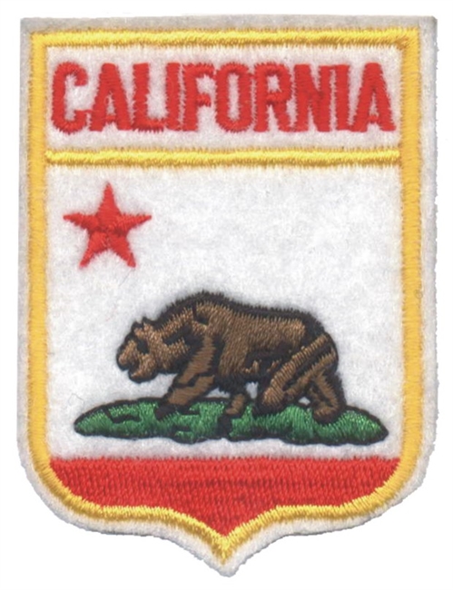 CALIFORNIA small flag shield uniform or souvenir embroidered patch