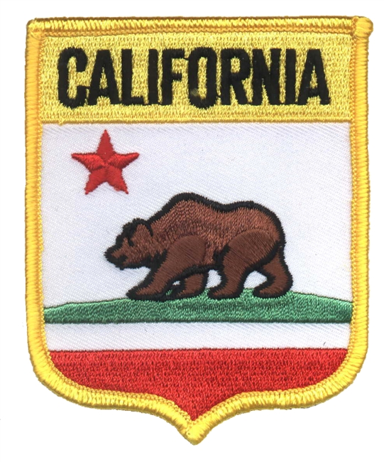 CALIFORNIA medium flag shield uniform or souvenir embroidered patch