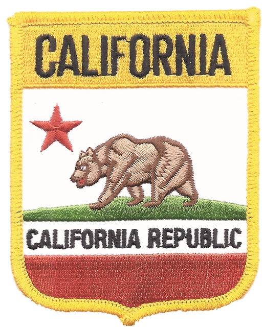 CALIFORNIA REPUBLIC large flag shield uniform or souvenir embroidered patch