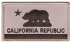 CALIFORNIA REPUBLIC flag grey on black uniform or souvenir embroidered patch
