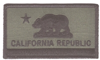 CALIFORNIA REPUBLIC olive drab flag uniform or souvenir embroidered patch