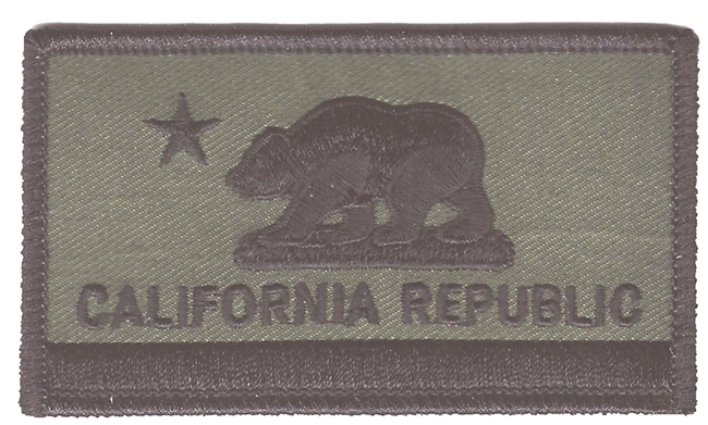 CALIFORNIA REPUBLIC olive drab flag uniform or souvenir embroidered patch