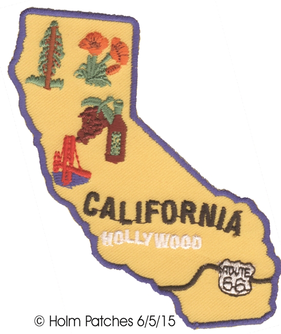 CALIFORNIA map souvenir embroidered patch