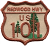 REDWOOD HWY US 101 embroidered souvenir patch
