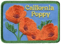 California Poppy souvenir embroidered patch