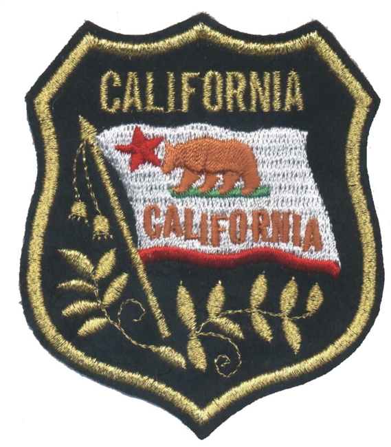 CALIFORNIA mylar shield uniform or souvenir embroidered patch