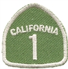 CALIFORNIA 1 highway sign souvenir embroidered patch.