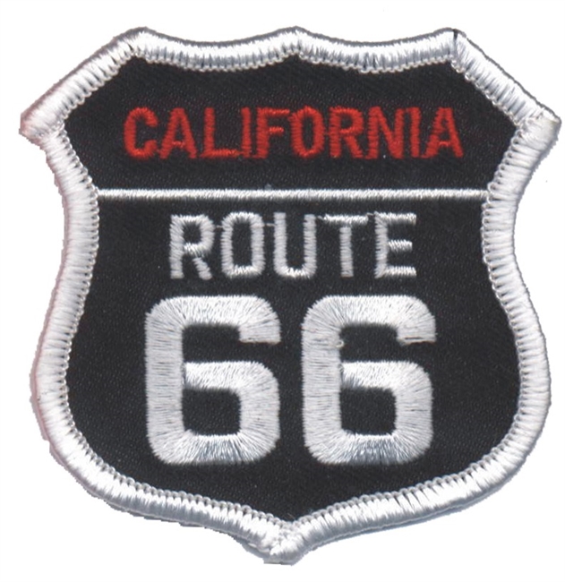 CALIFORNIA ROUTE 66 on black souvenir embroidered patch