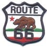 ROUTE 66 on CALIFORNIA bear flag souvenir embroidered patch