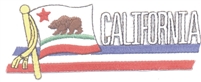 CALIFORNIA wavy flag ribbon souvenir embroidered patch