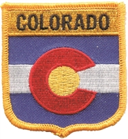 COLORADO medium flag shield embroidered patch for souvenir or uniform