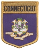 CONNECTICUT large flag shield embroidered patch for souvenir or uniform, CT