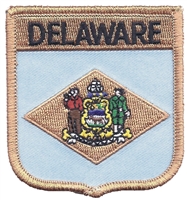DELAWARE medium flag shield uniform or souvenir embroidered patch