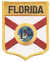 FLORIDA large flag shield embroidered patch for souvenir or uniform, FL