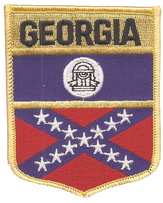 GEORGIA large flag shield embroidered patch for souvenir or uniform
