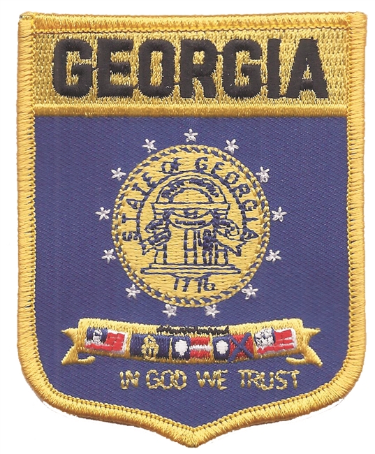 GEORGIA large flag shield embroidered patch - old