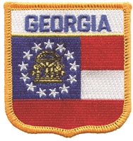 GEORGIA medium flag shield uniform or souvenir embroidered patch, GA