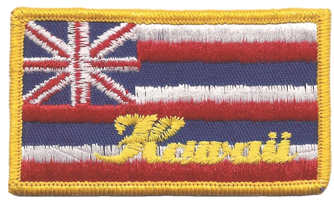 Hawaii flag with Hawaii souvenir embroidered patch, HI