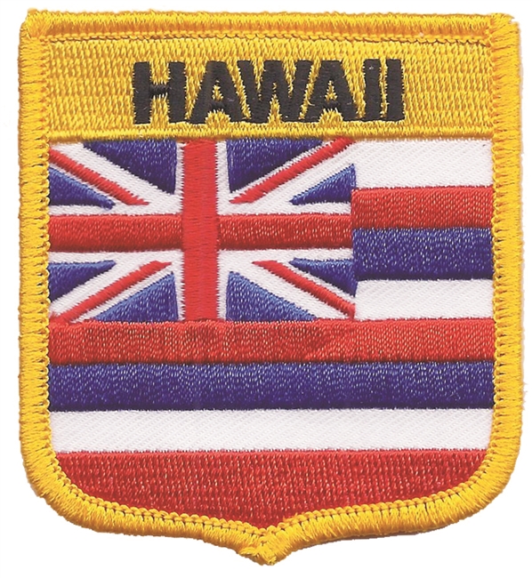 HAWAII medium flag shield souvenir or uniform embroidered patch, HI