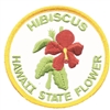 HIBISCUS HAWAII STATE FLOWER souvenir embroidered patch, HI