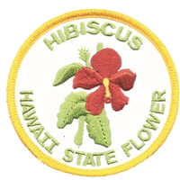 HIBISCUS HAWAII STATE FLOWER souvenir embroidered patch, HI