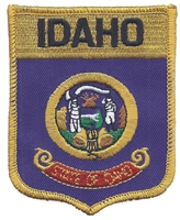 IDAHO large flag shield embroidered patch for souvenir or uniform, ID