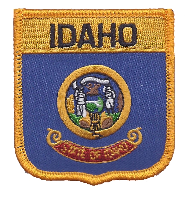 IDAHO medium flag shield uniform or souvenir embroidered patch, ID