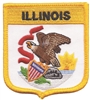 ILLINOIS medium flag shield souvenir or uniform embroidered patch, IL