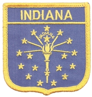 INDIANA medium flag shield souvenir patch.