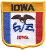 IOWA medium flag shield uniform or souvenir embroidered patch, IA