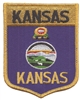 KANSAS large flag shield uniform or souvenir embroidered patch, KS