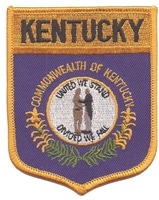 KENTUCKY large flag shield embroidered patch for souvenir or uniform, KY