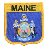 MAINE medium flag shield uniform or souvenir embroidered patch