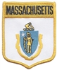 MASSACHUSETTS large flag shield uniform or souvenir embroidered patch, MA